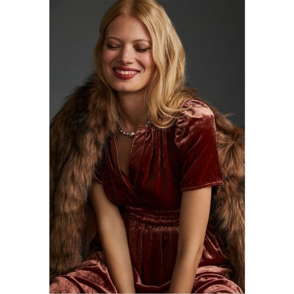 ANTHROPOLOGIE Somerset Collection Velvet Edition Maxi Dress Size XXS NWT - Picture 8 of 8